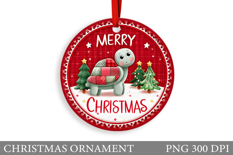 Cute Turtle Christmas Ornament. Christmas Ornament Design