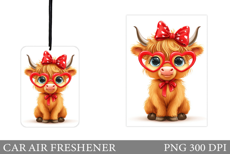 Cute Cow Car Air Freshener. Cute Cow Sublimation