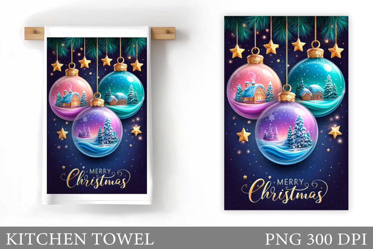 Christmas Kitchen Towel Design. Christmas Sublimation example image 1