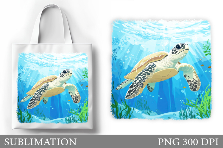 Turtle Tote Bag Sublimation. Sea Turtle Sublimation