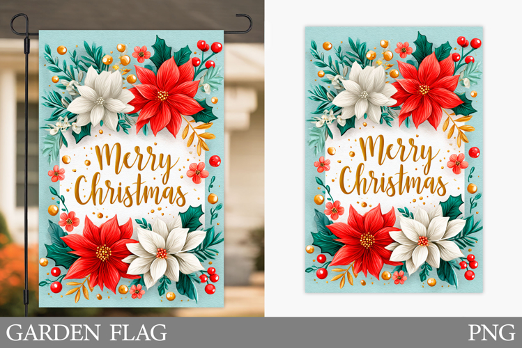 Merry Christmas Garden Flag Design. Christmas Sublimation