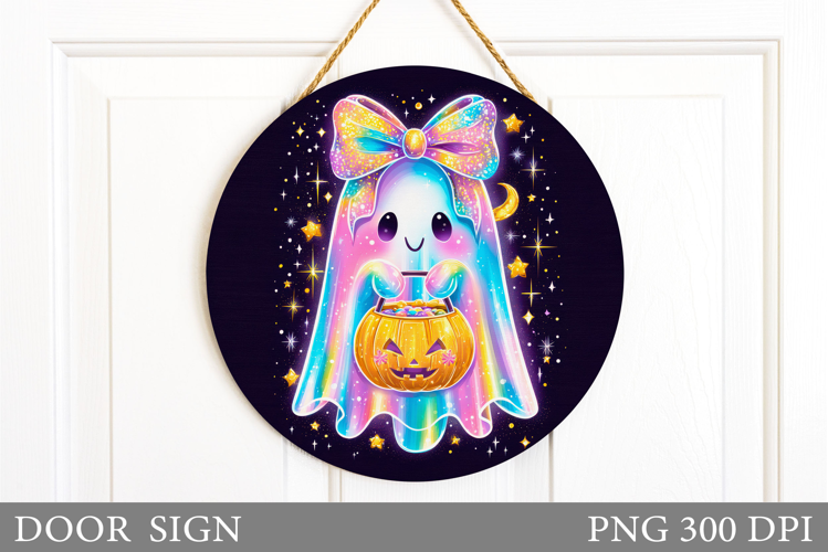 Ghost Door Sign Design. Halloween Door Sign Sublimation