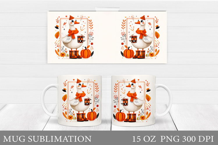 Fall Goose Mug Design. Fall Goose Sublimation