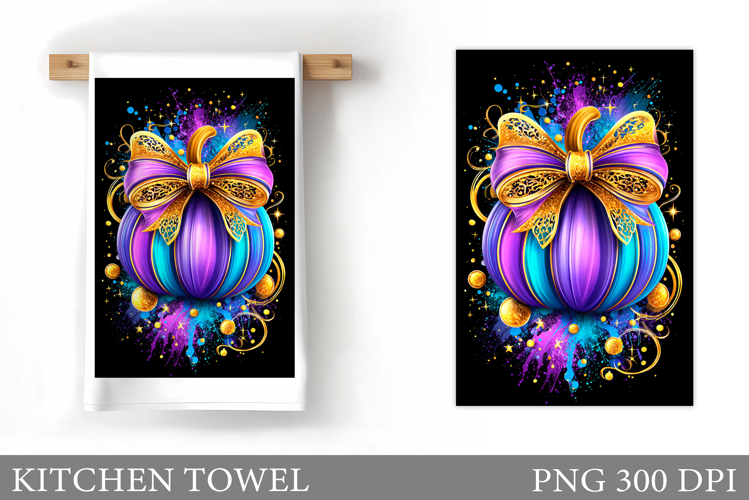 Fall Pumpkin Kitchen Towel. Fall Kitchen Towel Sublimation