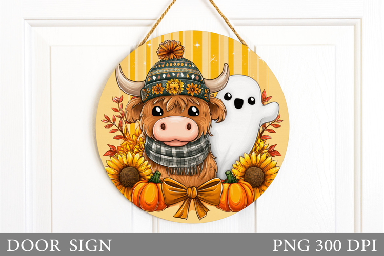 Halloween Cow Door Sign. Halloween Door Sign Design