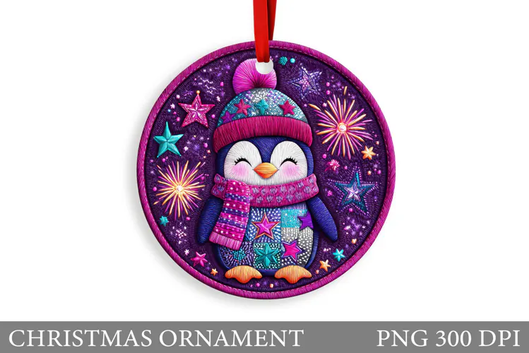 Cute Penguin Christmas Ornament. Christmas Ornament Design