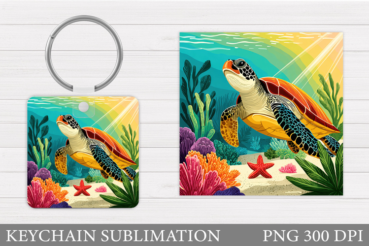 Turtle Keychain Sublimation. Sea Turtle Sublimation