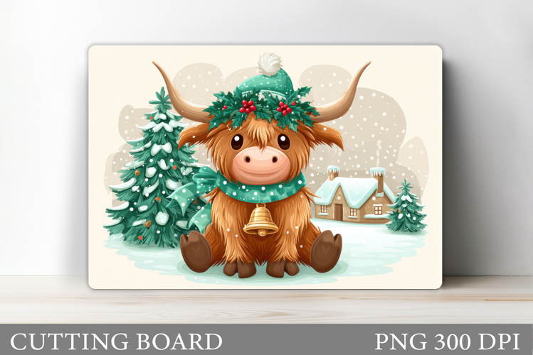 Christmas Cow Cutting Board. Christmas Cutting Board