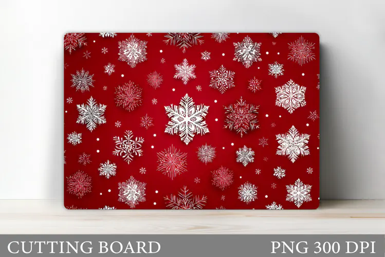 Snowflakes Cutting Board. Christmas Cutting Board Design