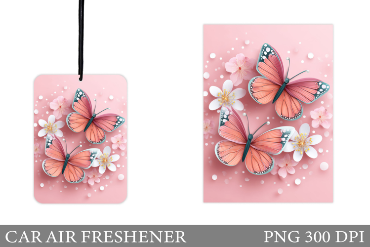 Butterflies Car Air Freshener. Butterflies Sublimation