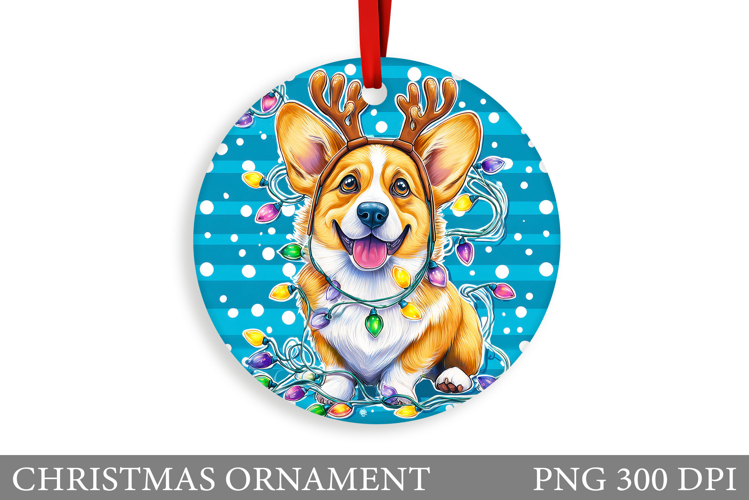 Cute Dog Christmas Ornament. Christmas Ornament Design