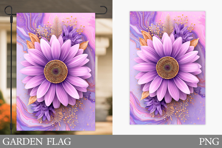 Flower Garden Flag Sublimation. Floral Garden Flag Design