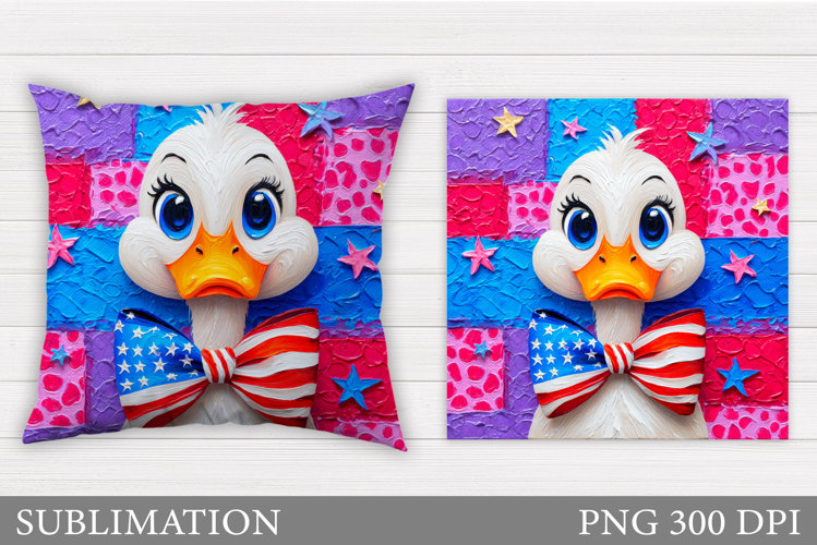 Patriotic Duck Pillow. Patriotic Pillow Sublimation