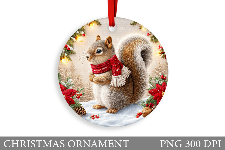 Cute Squirrel Christmas Ornament. Christmas Ornament Design