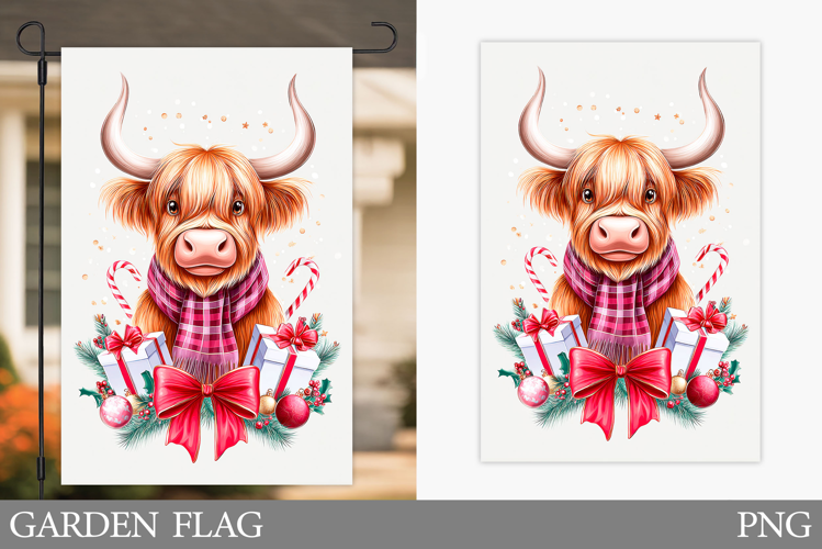 Christmas Cow Garden Flag. Christmas Garden Flag Design