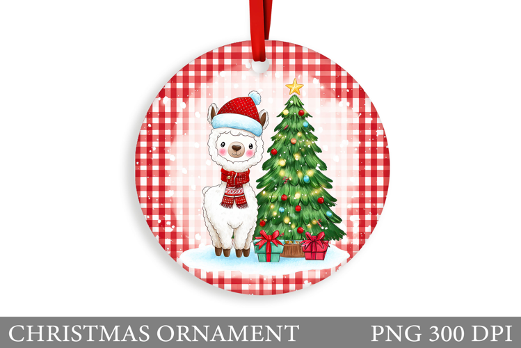 Cute Lama Christmas Ornament. Christmas Ornament Design