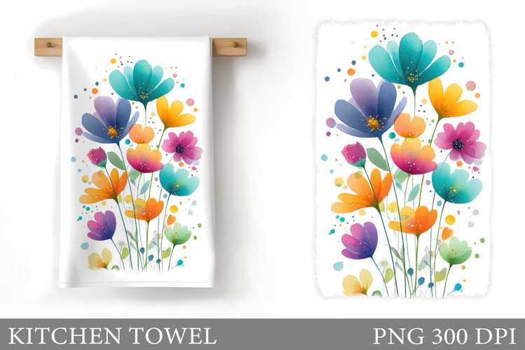 Roses Kitchen Towel. Flowers Kitchen Towel Sublimation