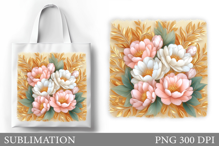 Flowers Tote Bag Design. Floral Tote Bag Sublimation