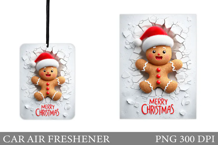 Gingerbread Car Air Freshener. Christmas Car Air Freshener
