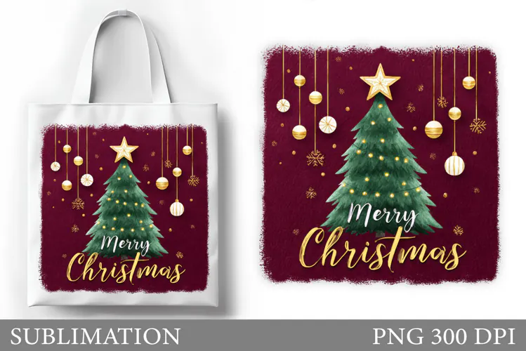 Merry Christmas Tote Bag. Christmas Tote Bag Design