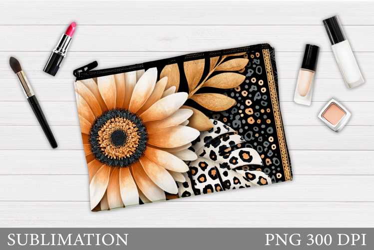Flowers Makeup Bag Design. Flowers Cosmetics Bag Sublimation