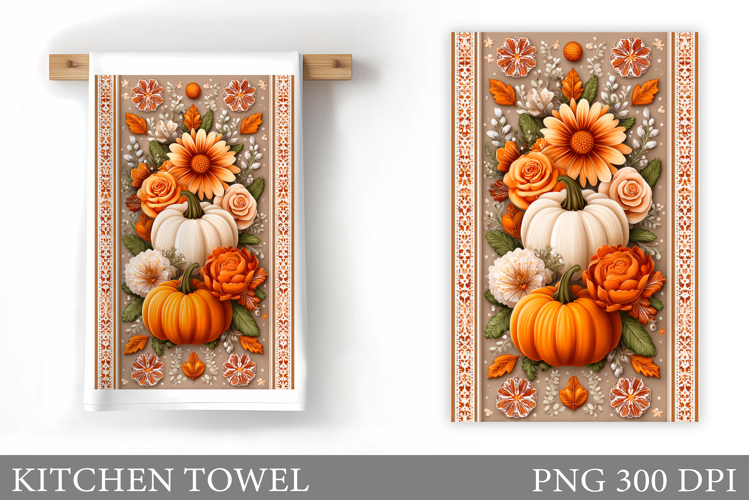 Fall Pumpkin Kitchen Towel. Fall Kitchen Towel Sublimation