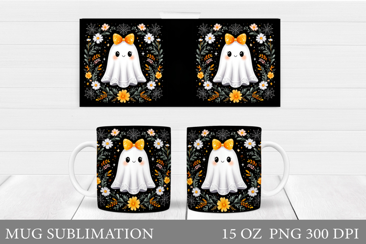 Ghost Mug Sublimation. Halloween Mug Design