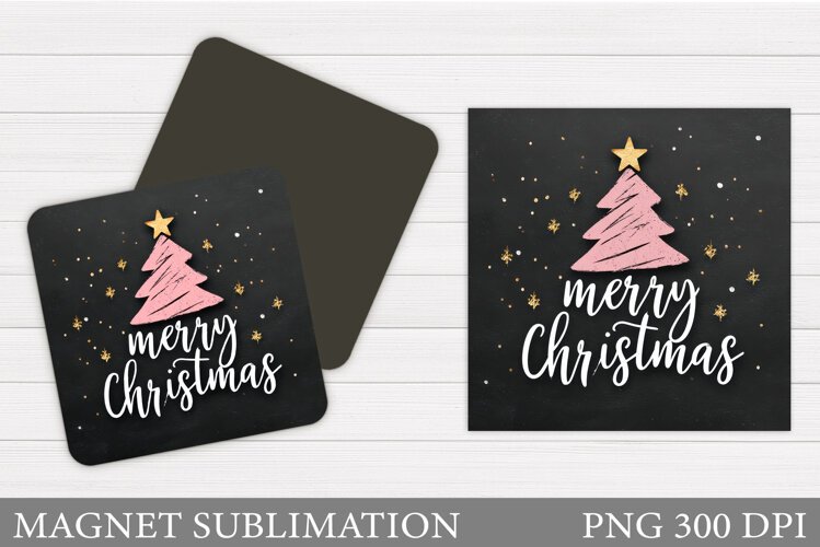 Christmas Tree Magnet Design. Merry Christmas Magnet example image 1