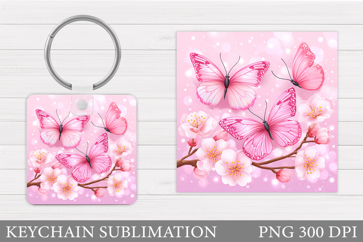 Butterflies Keychain Design. Butterfly Keychain Sublimation