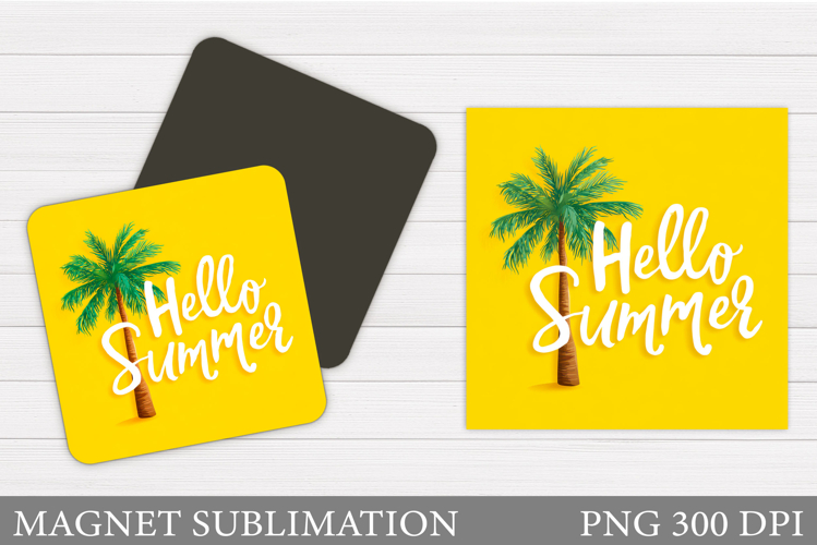 Palm Tree Magnet Sublimation. Summer Magnet Design