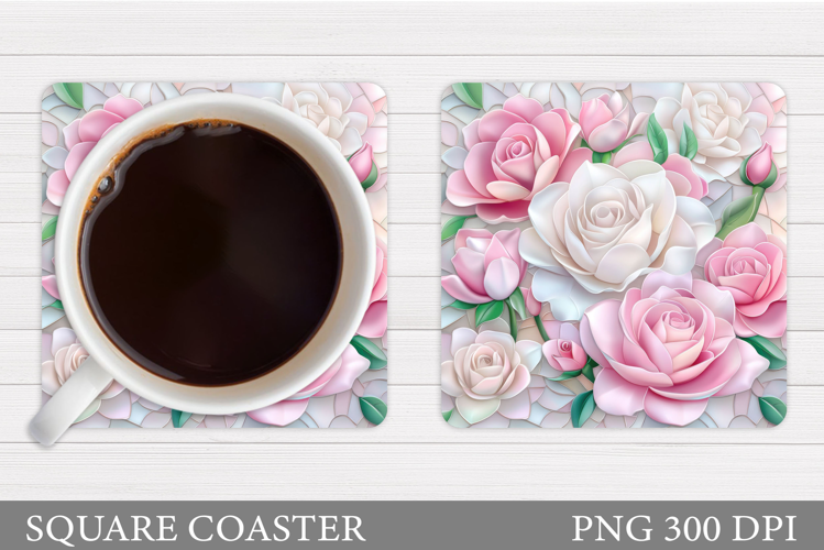 Roses Coaster Design. Roses Sublimation
