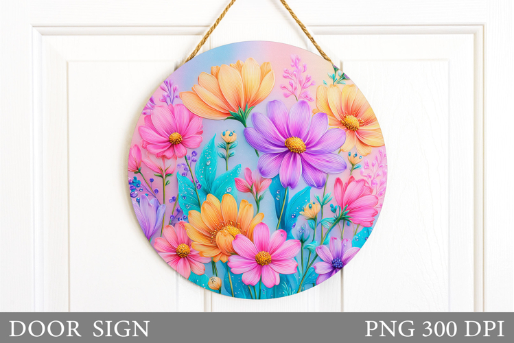 Wildflowers Door Sign. Flowers Door Sign Design