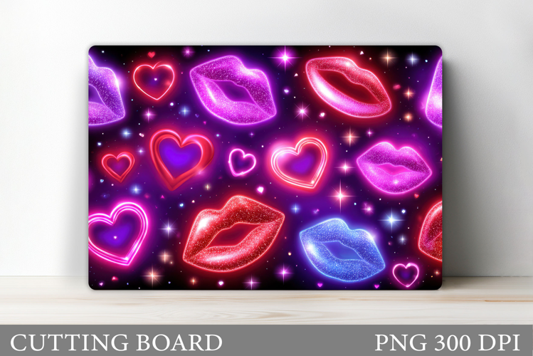 Lips Cutting Board Design. Hearts Kitchen Cutting Board