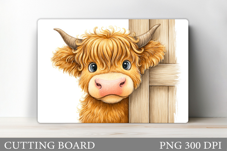 Cute Cow Cutting Board Design. Cute Cow Sublimation