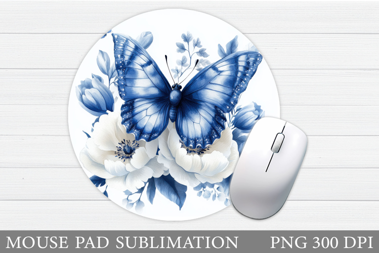 Butterfly Mouse Pad Sublimation. Round Mouse Pad Butterfly