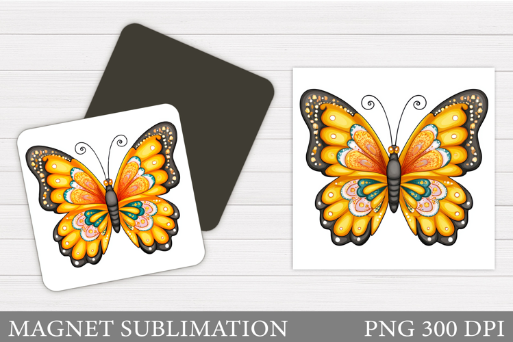 Butterfly Sublimation. Butterfly Magnet Design