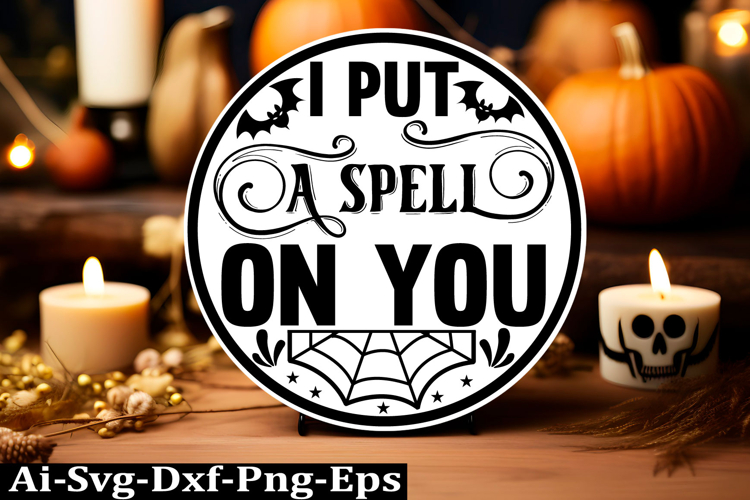 Halloween round sign svg design and Halloween quotes