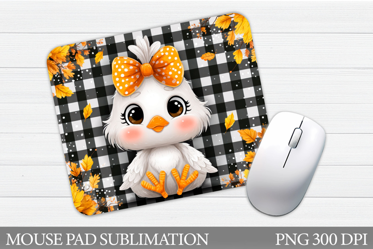 Fall Chicken Mouse Pad. Fall Mouse Pad Sublimation