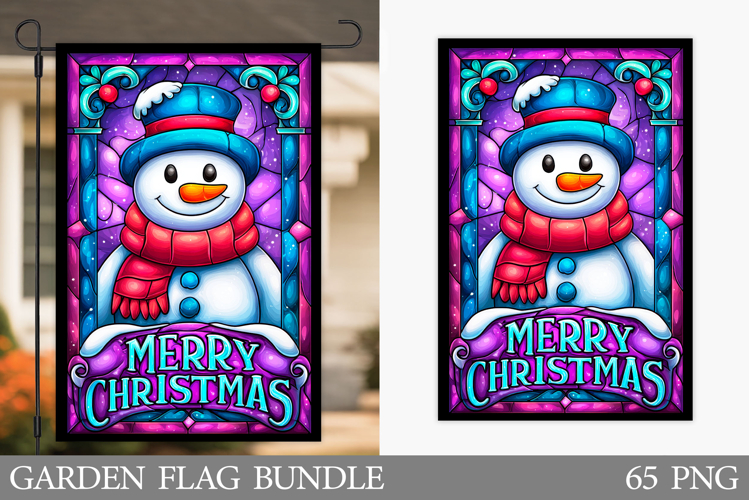 Snowman Garden Flag. Christmas Garden Flag Sublimation