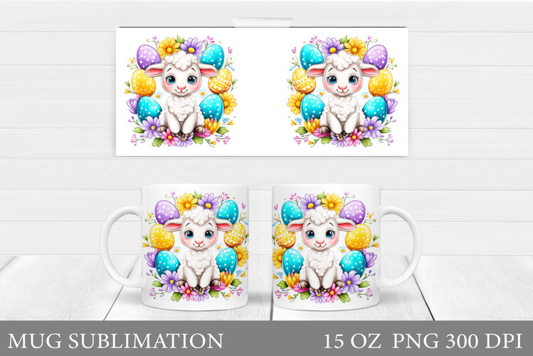 Easter Lamb Mug Design. Lamb Easter Mug Sublimation example image 1