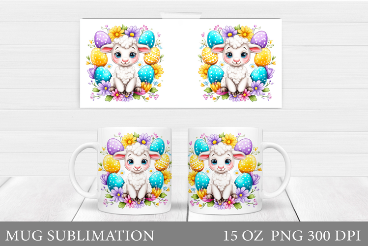 Easter Lamb Mug Design. Lamb Easter Mug Sublimation