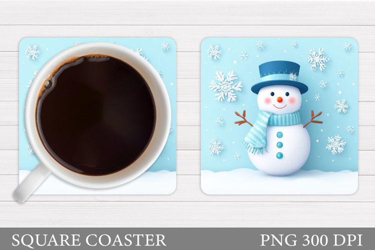Cute Snowman Coaster. Christmas Coaster Sublimation
