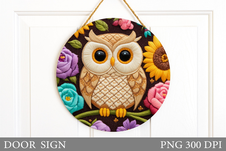 Cute Owl Door Sign Design. Cute Owl Sublimation
