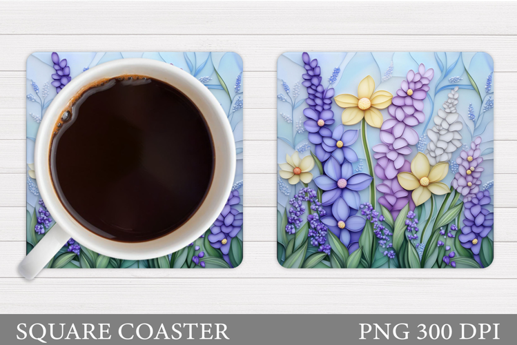 Wildflowers Coaster Design. Floral Coaster Sublimation