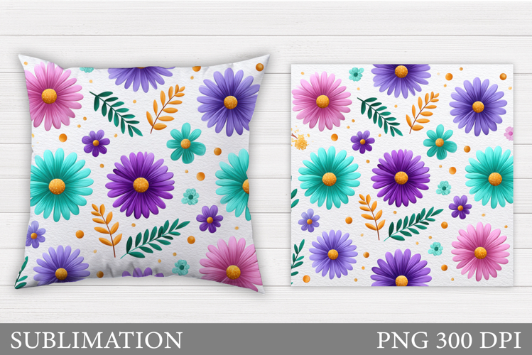 Floral Pillow Design. Flowers Pillow Sublimation