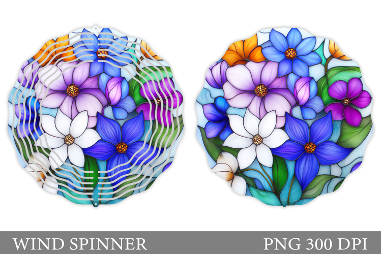 Flowers Wind Spinner Design. Floral Wind Spinner Sublimation