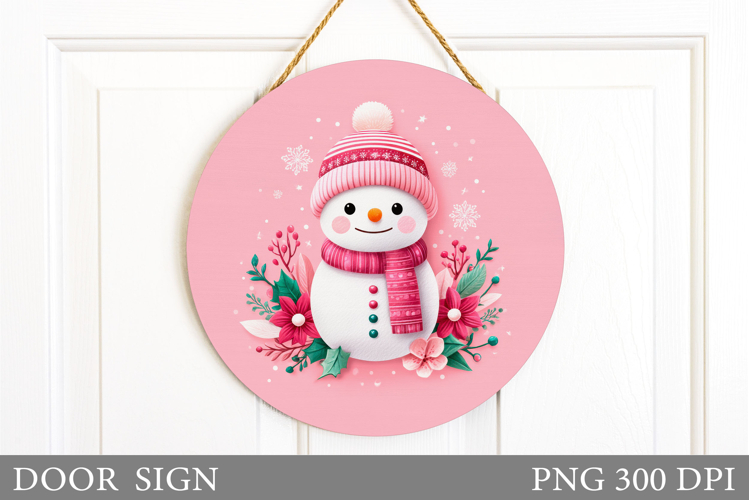 Christmas Snowman Door Sign. Christmas Door Sign Sublimation