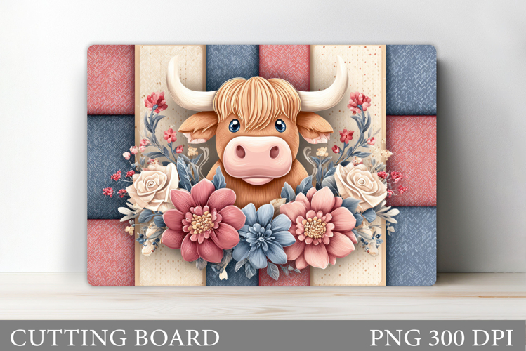 Cute Cow Cutting Board Design. Cute Cow Sublimation