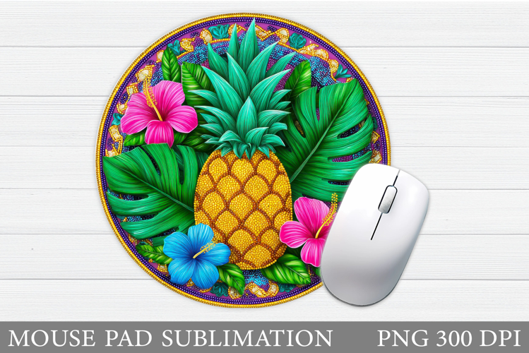 Pineapple Mouse Pad Sublimation. Floral Mouse Pad Design