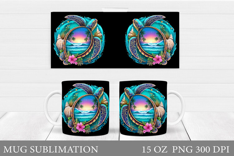 Sea Turtle Mug Design. Sea Turtle Sublimation example image 1